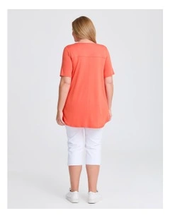 Bamboo Base V Neck Short Sleeve Top
