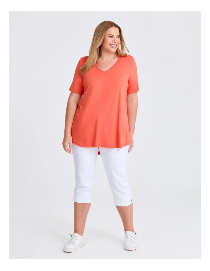 Bamboo Base V Neck Short Sleeve Top image 3