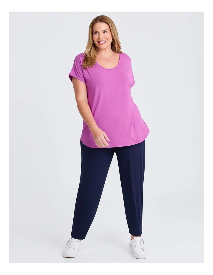 Natural Round Neck Everyday T-shirt in Sweetpea Pink image 3