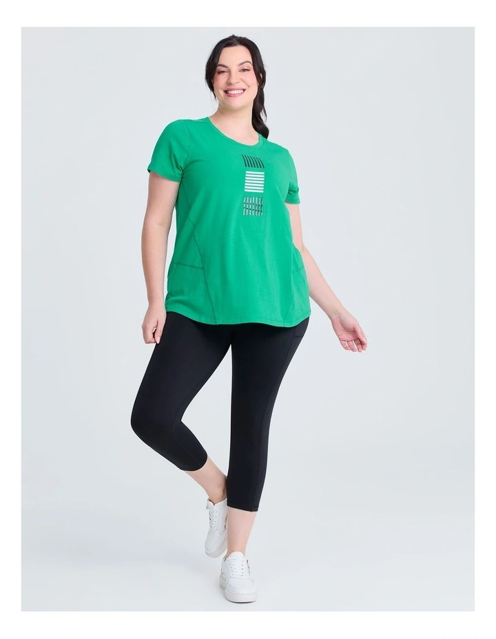 Cotton Active Graphic T-shirt in Lush Green image 3