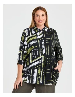 Spliced Natural Shirt in Multi