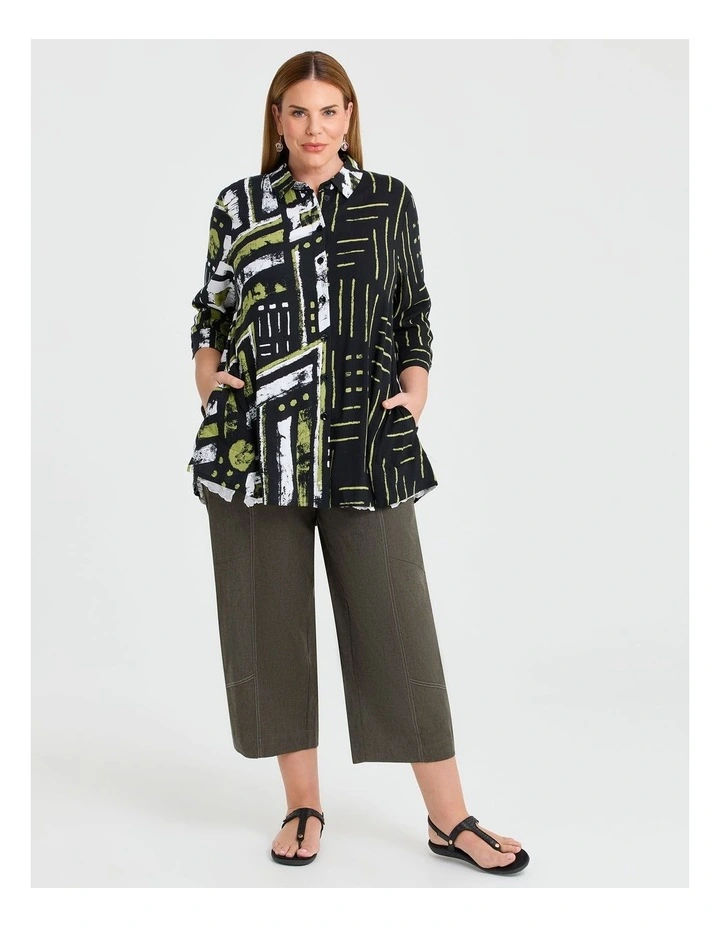 Spliced Natural Shirt in Multi image 4