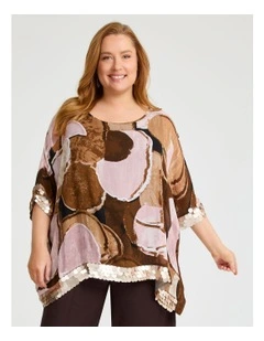 Sheer Bliss Natural Top Print
