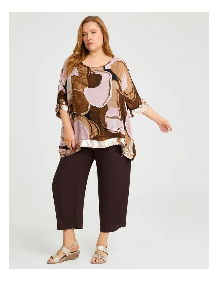 Sheer Bliss Natural Top Print image 3
