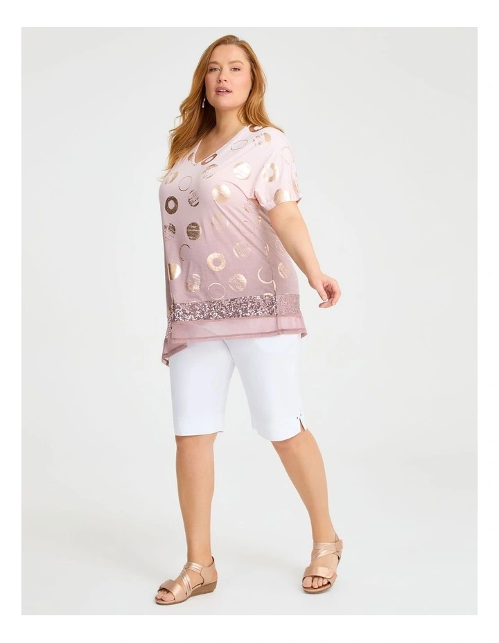 Ombre Foil Spot & Sequins Top Ombre Print image 2