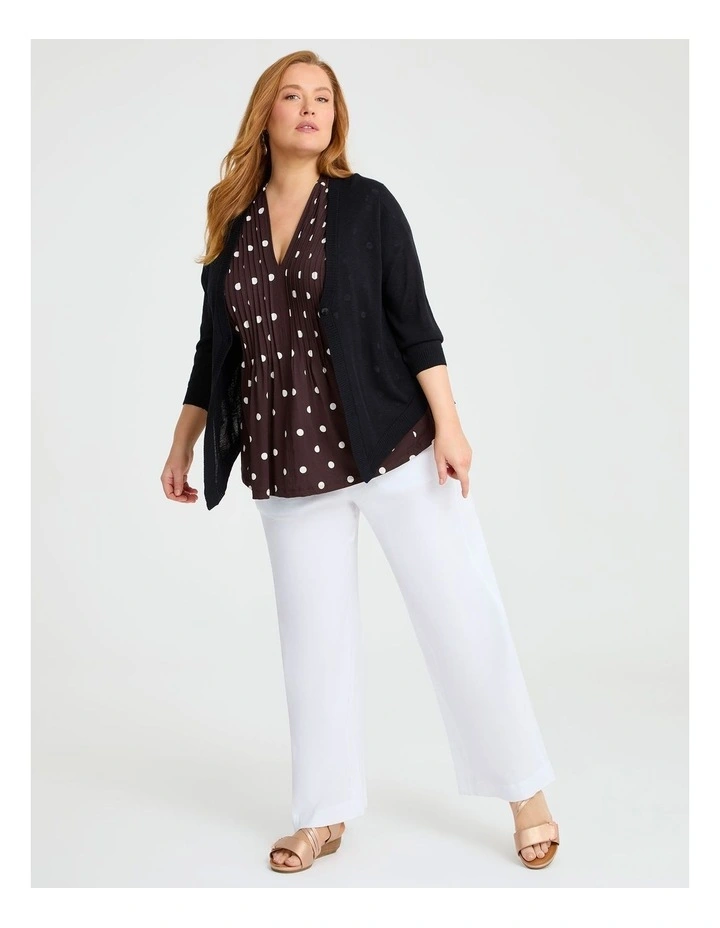 Spot Pintuck Natural Top Chocolate Print image 4