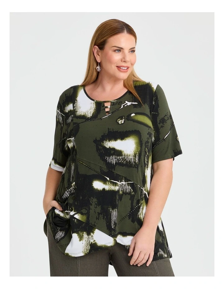 Amazon Keyhole Luna Top in Multi image 1