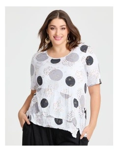 Bamboo Blanca Spot Top Print