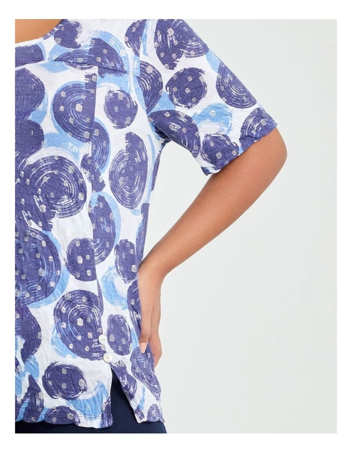 Bamboo Indigo Spot Top in Print image 3