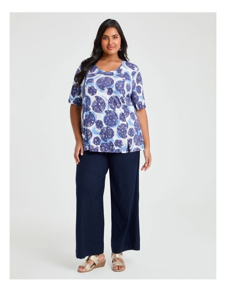 Bamboo Indigo Spot Top in Print image 4