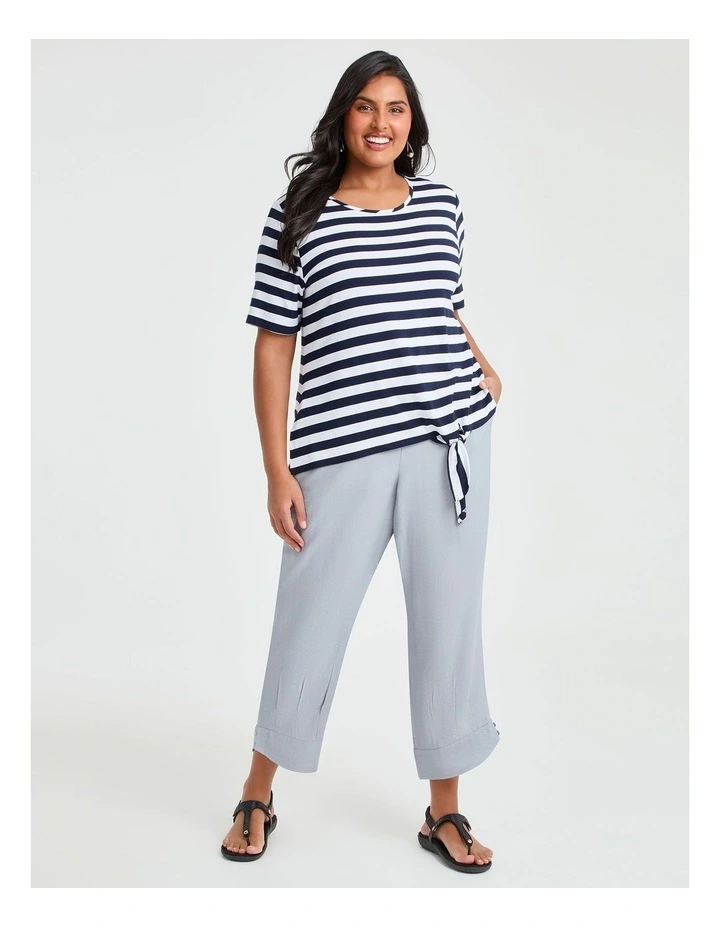 Natural Stripe Summertime Top in Dark Indigo/White image 3