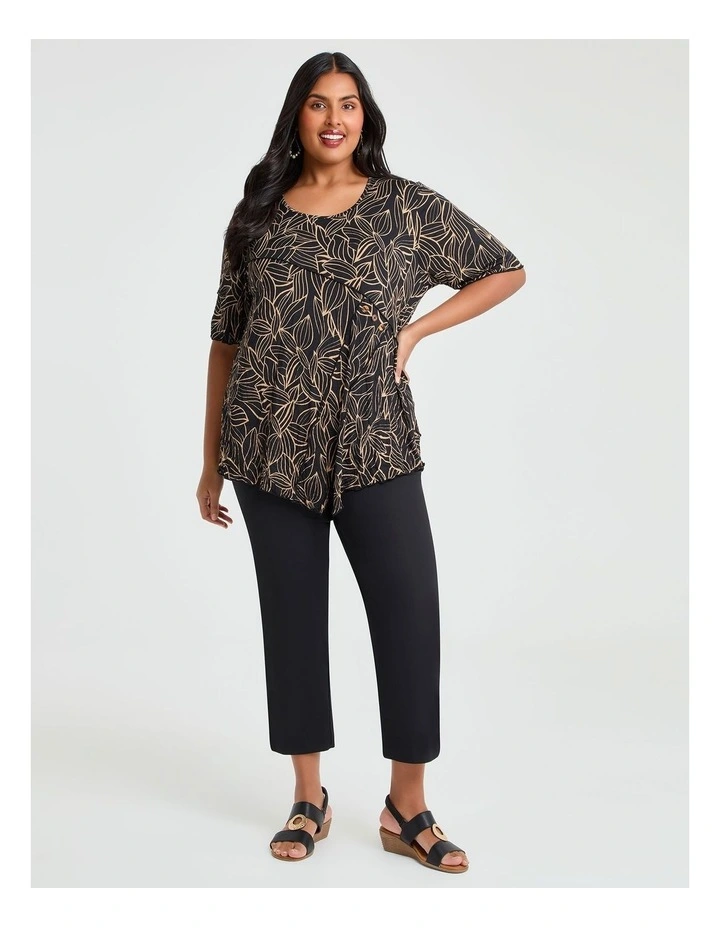 Gemma Luna Angle Crush Top Black/Ecru Print image 3