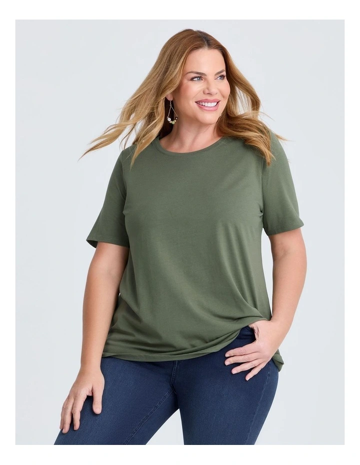 Australian Cotton Crew Neck T-shirt Willow Green image 1