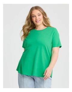 Australian Cotton Crew Neck T-shirt in Electric Green