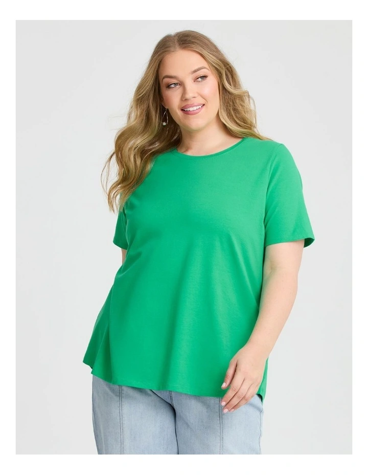 Australian Cotton Crew Neck T-shirt in Electric Green image 1