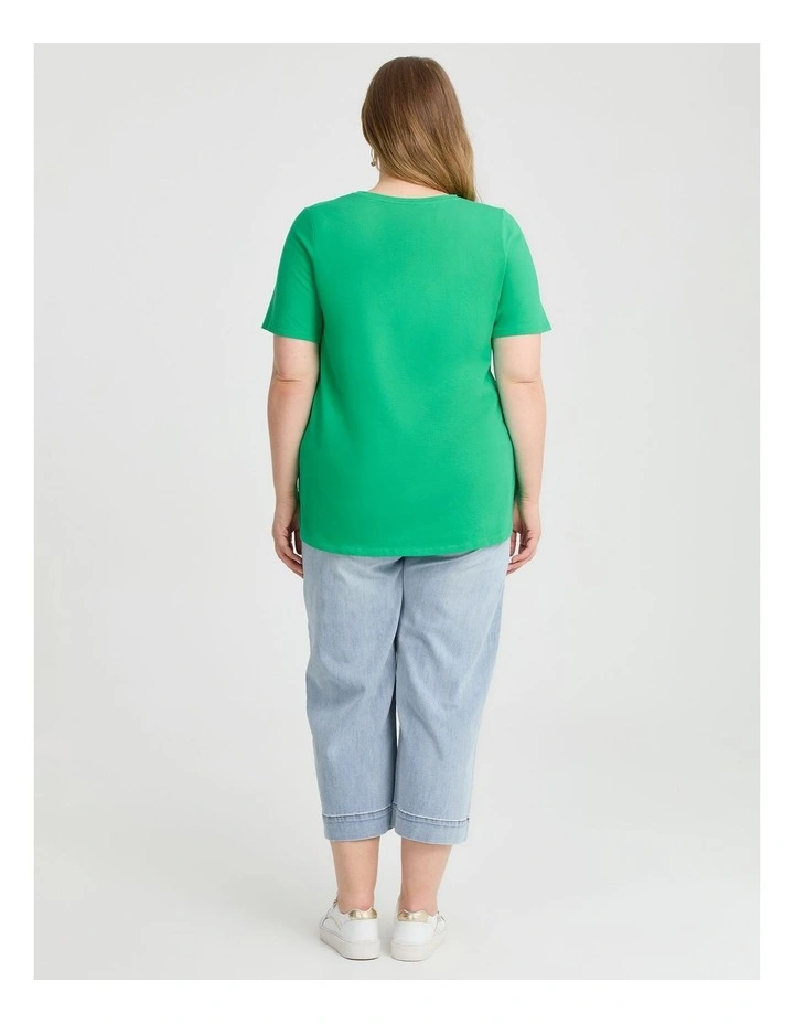 Australian Cotton Crew Neck T-shirt in Electric Green image 2