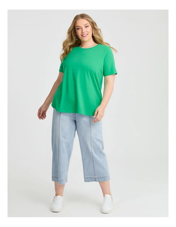 Australian Cotton Crew Neck T-shirt in Electric Green image 3