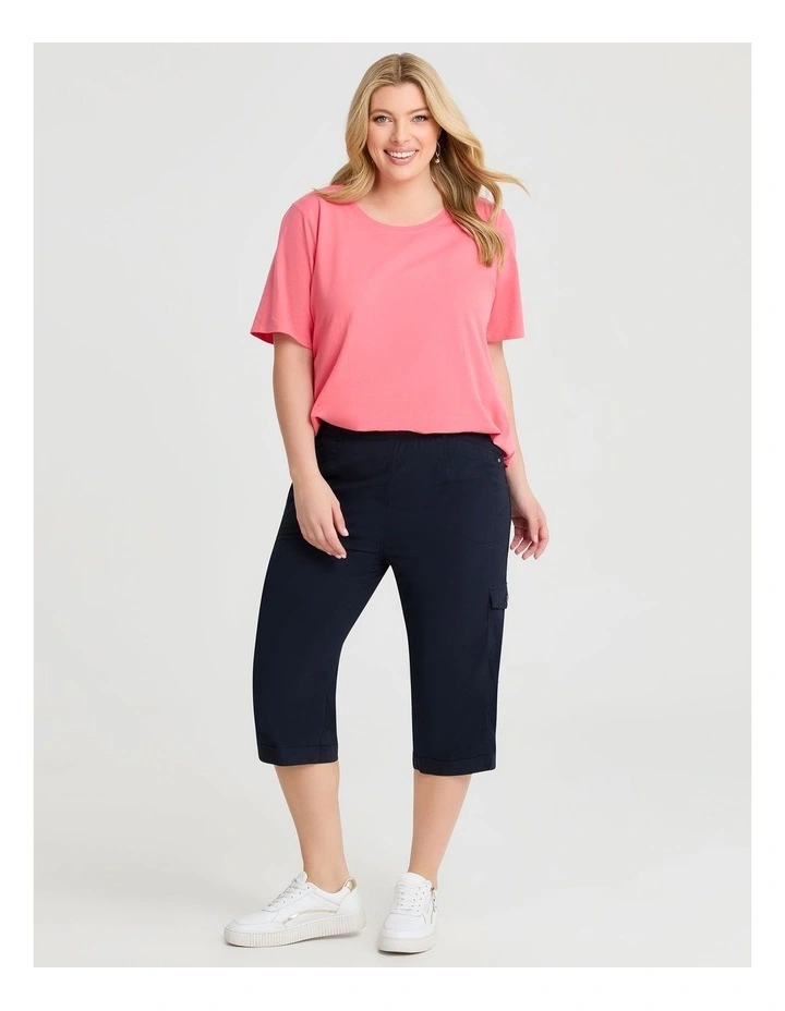 Australian Cotton Crew Neck T-shirt in Coral Silk image 4
