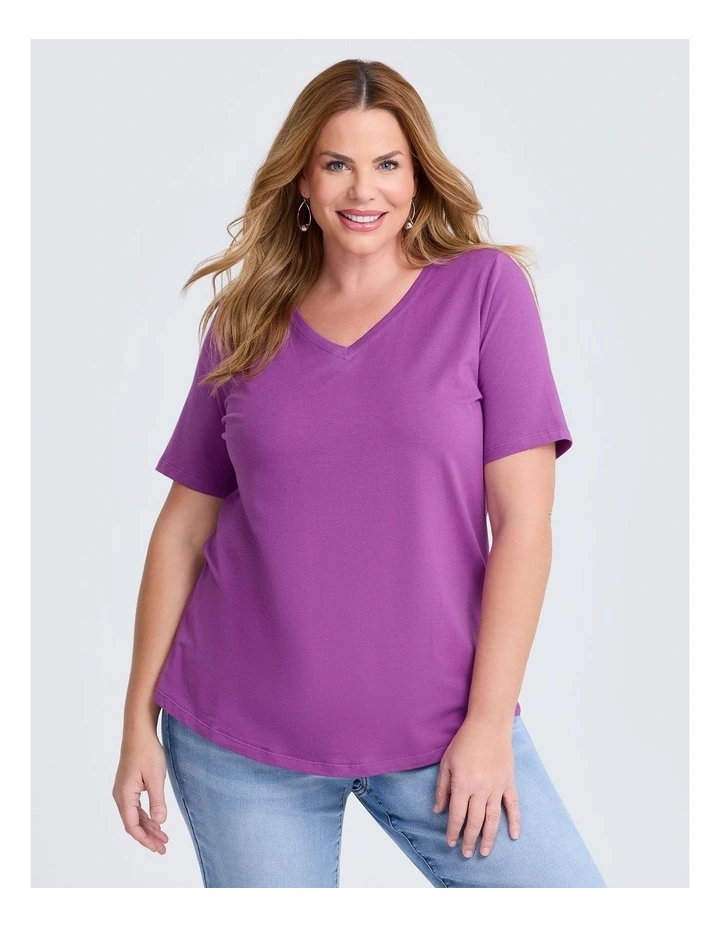 Organic Cotton V-neck T-shirt Deep Orchid image 1