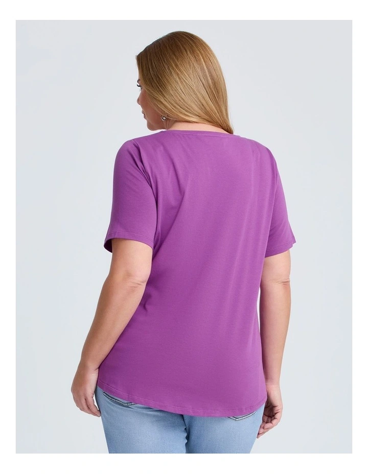 Organic Cotton V-neck T-shirt Deep Orchid image 2