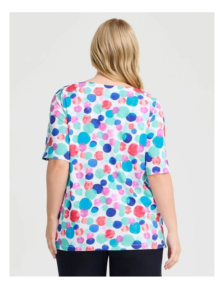 Cotton Watercolour Spot T-shirt in Print image 2