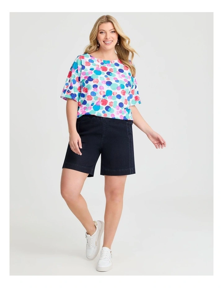 Cotton Watercolour Spot T-shirt in Print image 4