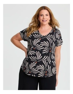 Cotton Abstract Birds T-shirt Print
