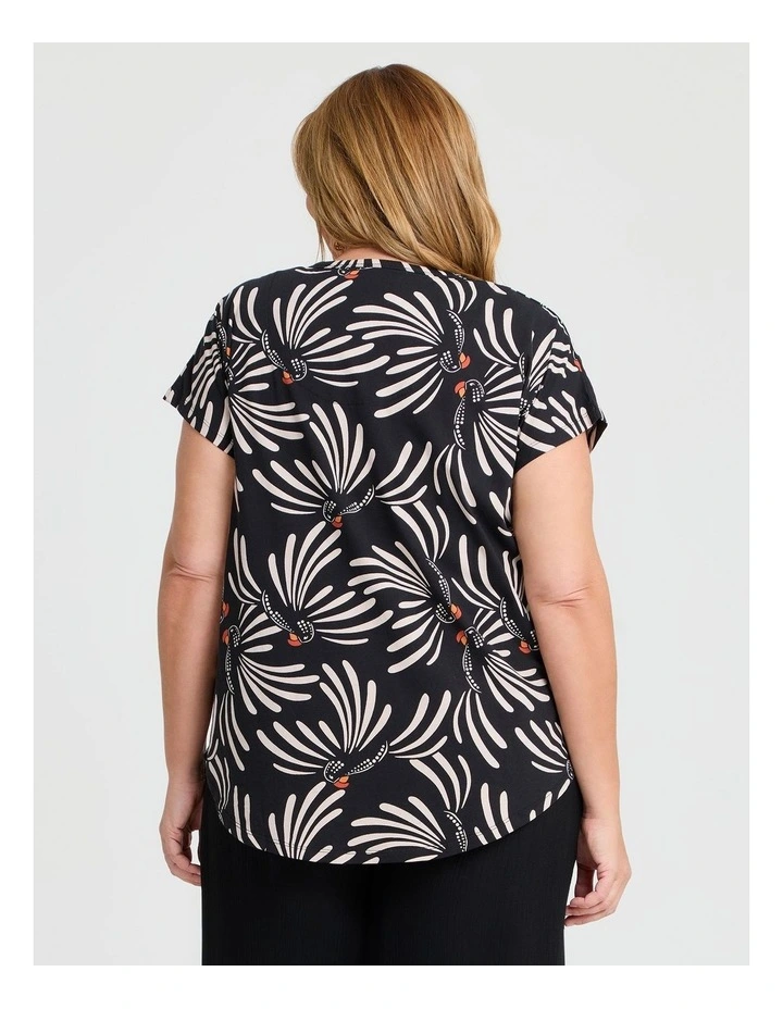 Cotton Abstract Birds T-shirt Print image 2