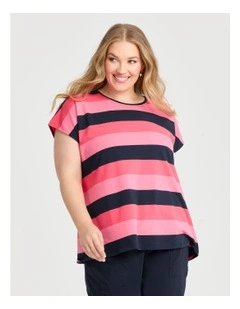 Cotton Multi Stripe T-shirt in Multi