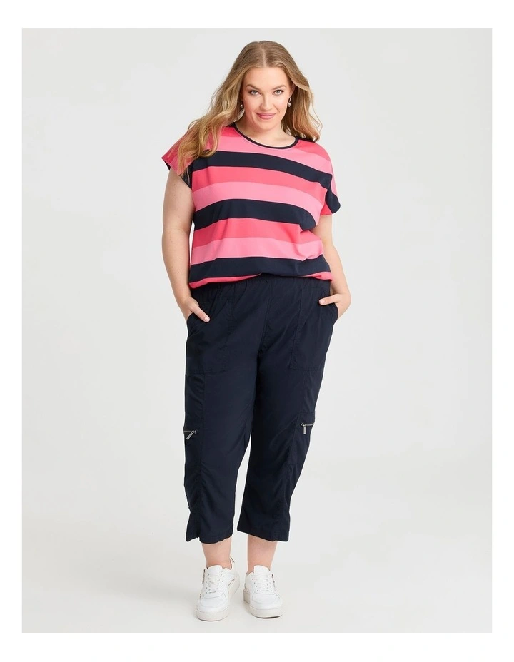 Cotton Multi Stripe T-shirt in Multi image 4