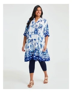 Natural Blue Muse Tunic in Print