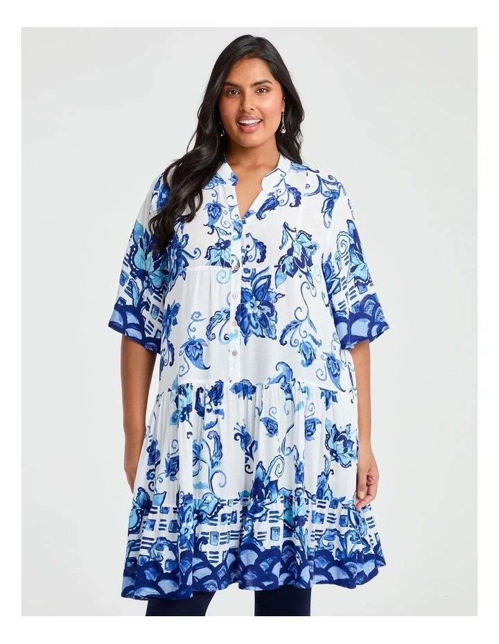 Natural Blue Muse Tunic in Print image 3