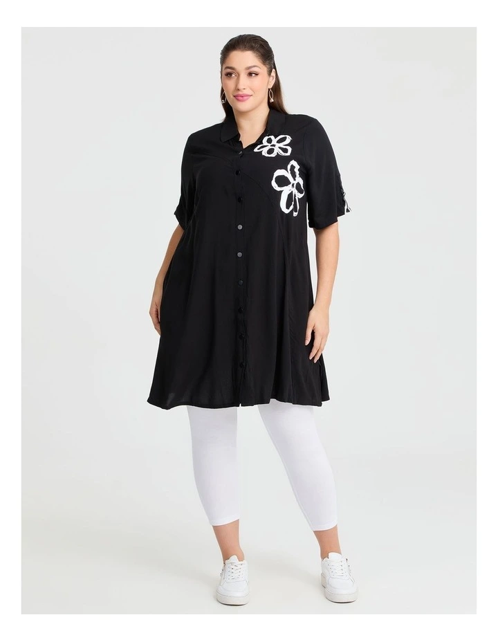 Bamboo Flower Shirt in Black image 3