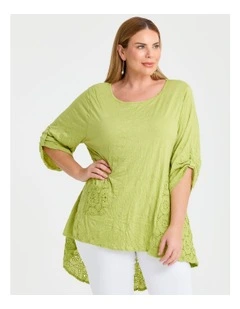 Lace & Bamboo Crush Tunic in Green Oasis