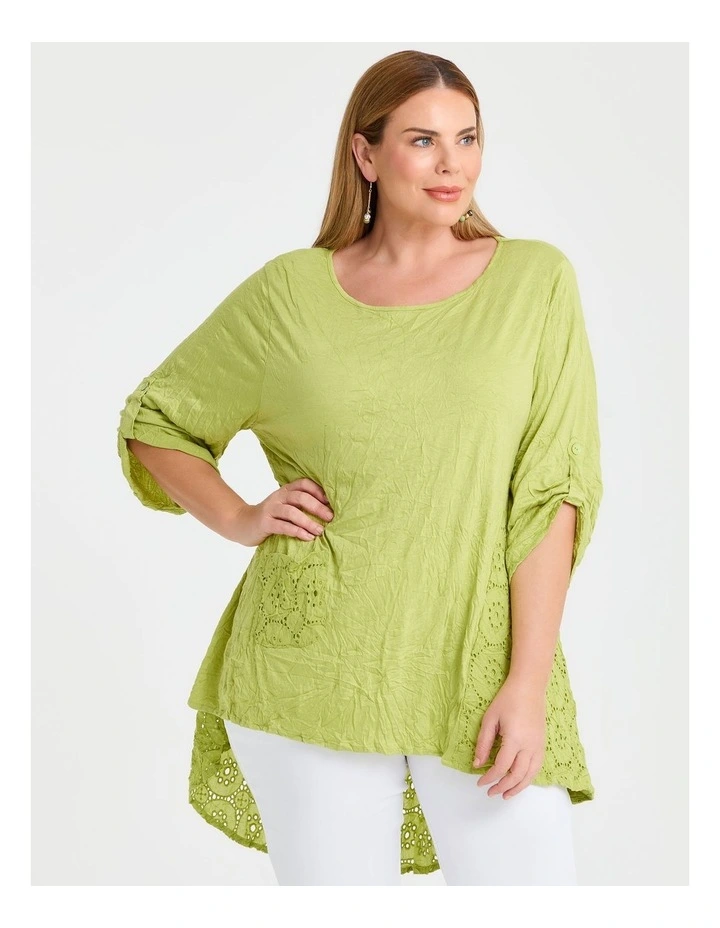 Lace & Bamboo Crush Tunic in Green Oasis image 1