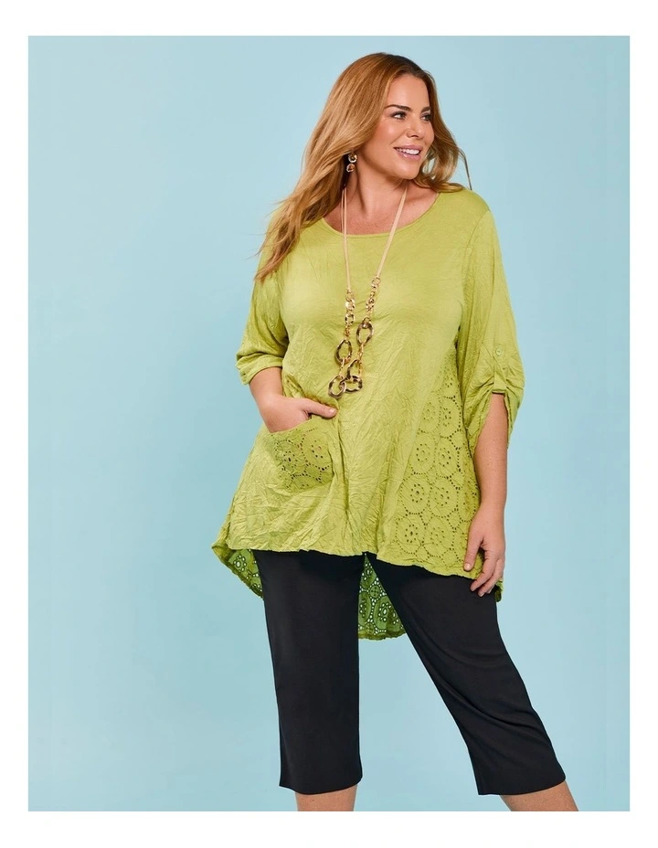 Lace & Bamboo Crush Tunic in Green Oasis image 5