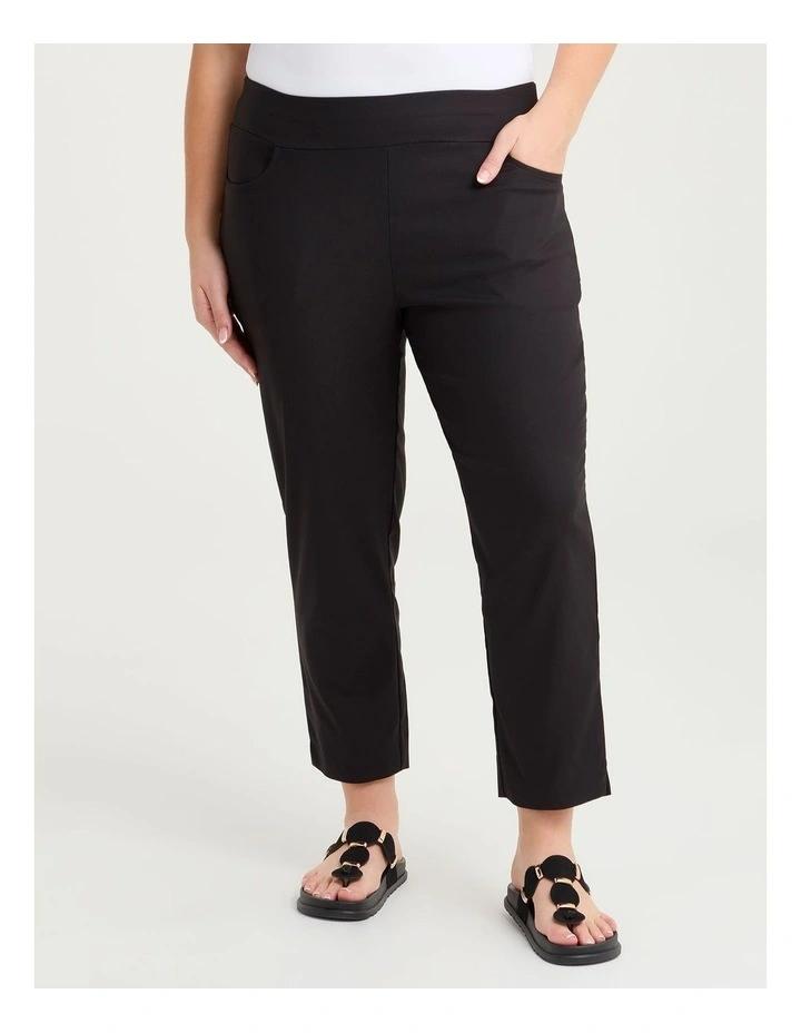 Petite Editorial Pocket Taper Pant in Black image 3