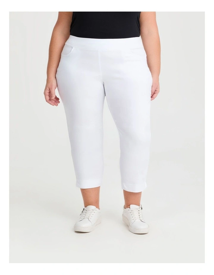 Petite Editorial Pocket Taper Pant in White image 1