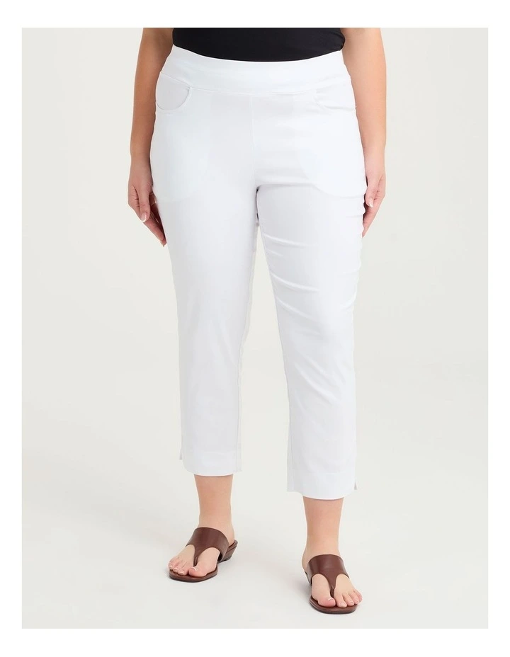 Petite Editorial Pocket Taper Pant in White image 3