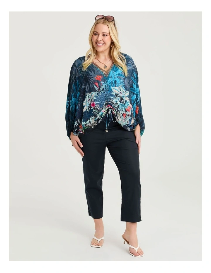 Petite Editorial Pocket Taper Pant in Dark Indigo image 1