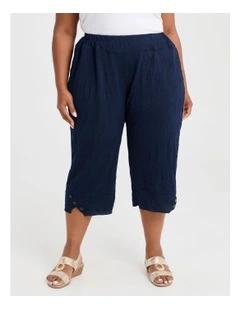 Petite Alicia Crop Pant in Dark Indigo