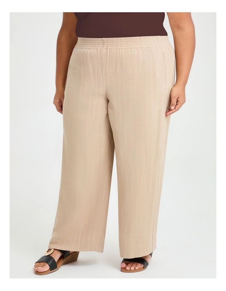 Petite Bienne Pinstripe Pant in Natural image 1