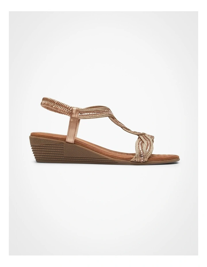 Jewel Rope Wedge Sandal in Rose Gold image 1