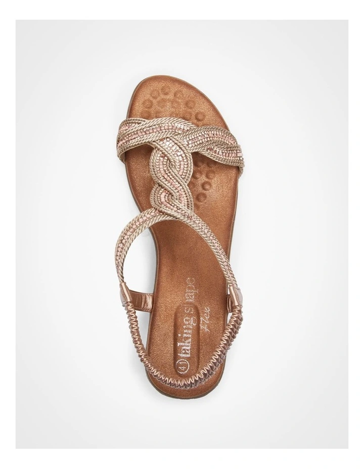 Jewel Rope Wedge Sandal in Rose Gold image 4