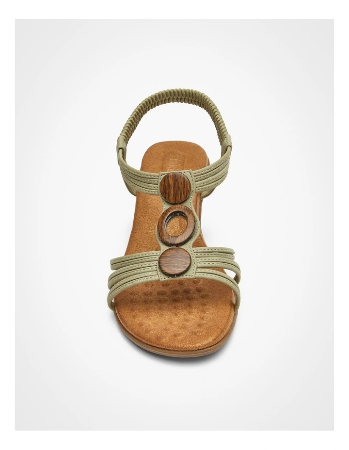 Round Trim Wedge Sandal in Light Olive image 3