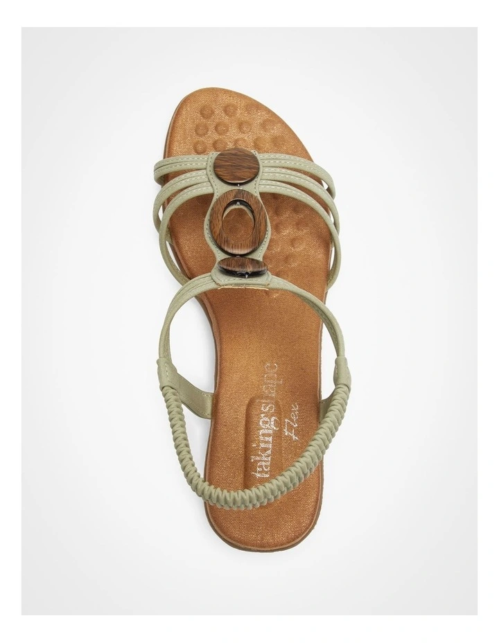 Round Trim Wedge Sandal in Light Olive image 4