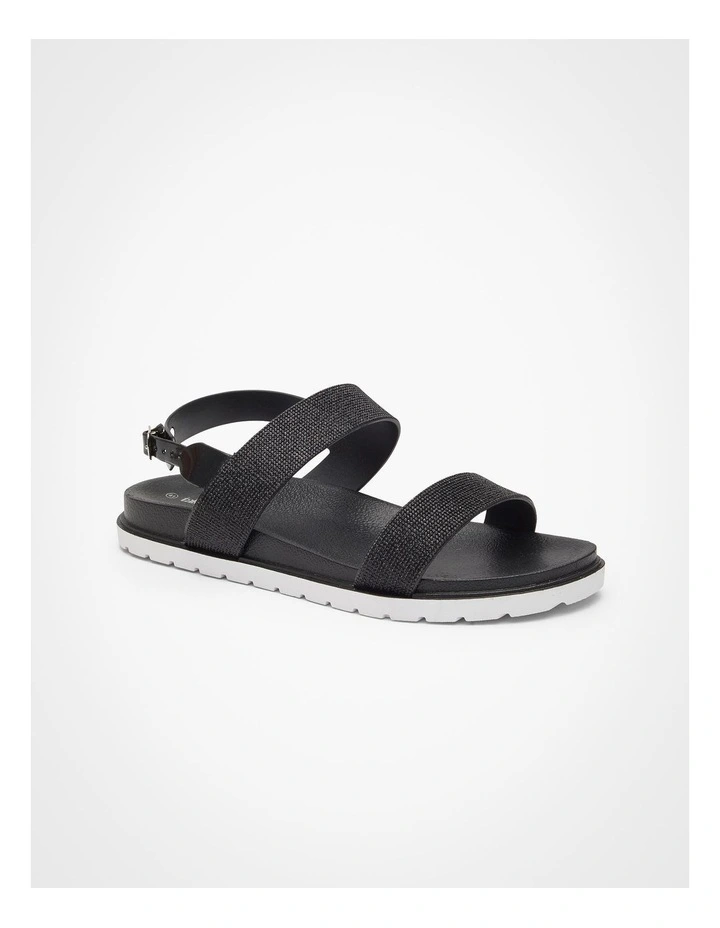 Bling Jelly Sandal in Black image 2