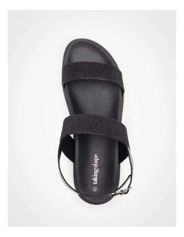 Bling Jelly Sandal in Black image 3