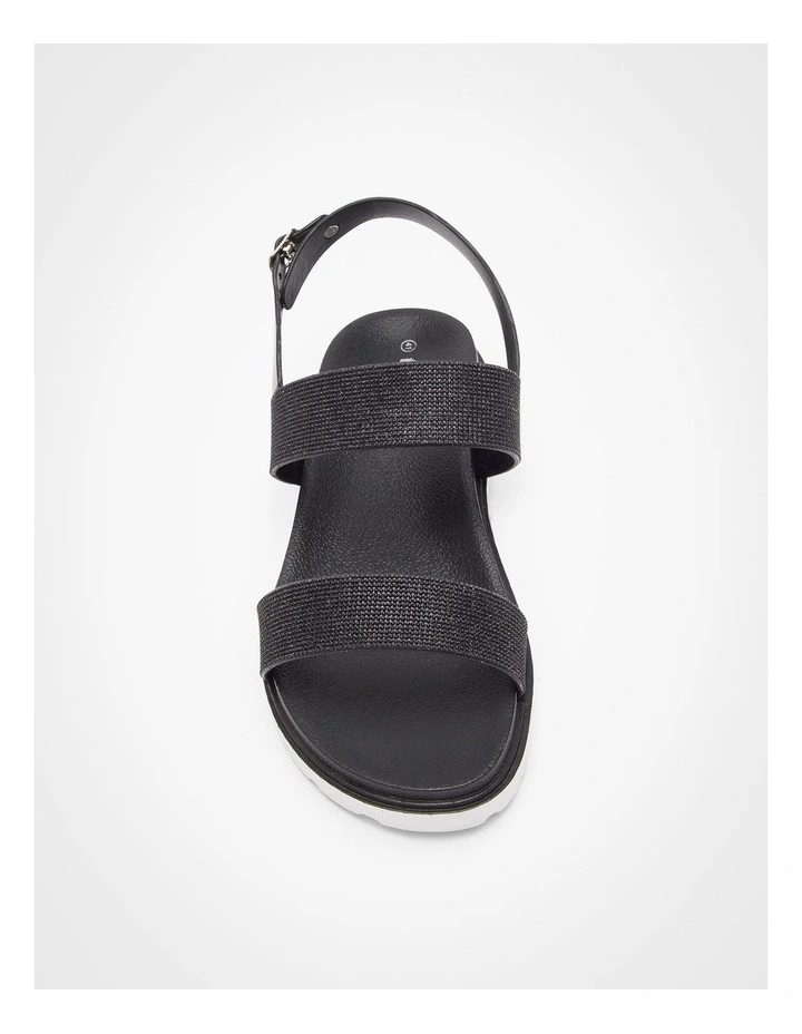 Bling Jelly Sandal in Black image 4