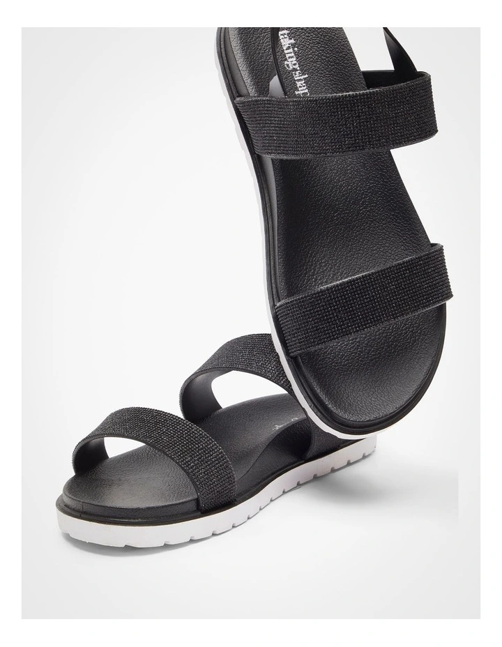 Bling Jelly Sandal in Black image 5